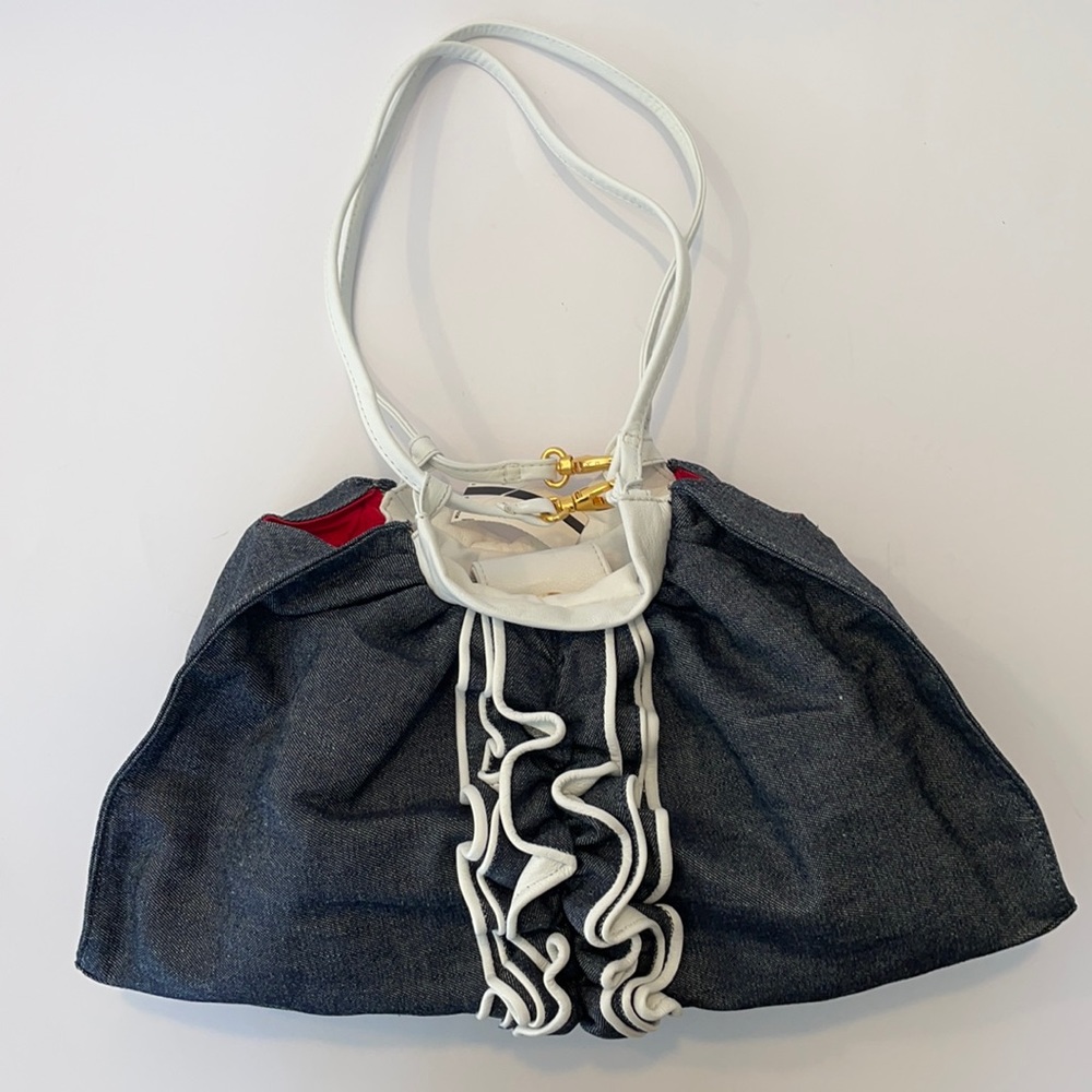 Paint the Lily NWT Denim Rouched Bag